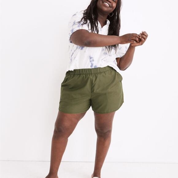 Madewell Army Green 3” Pull On Shorts Size Large - Picture 1 of 7